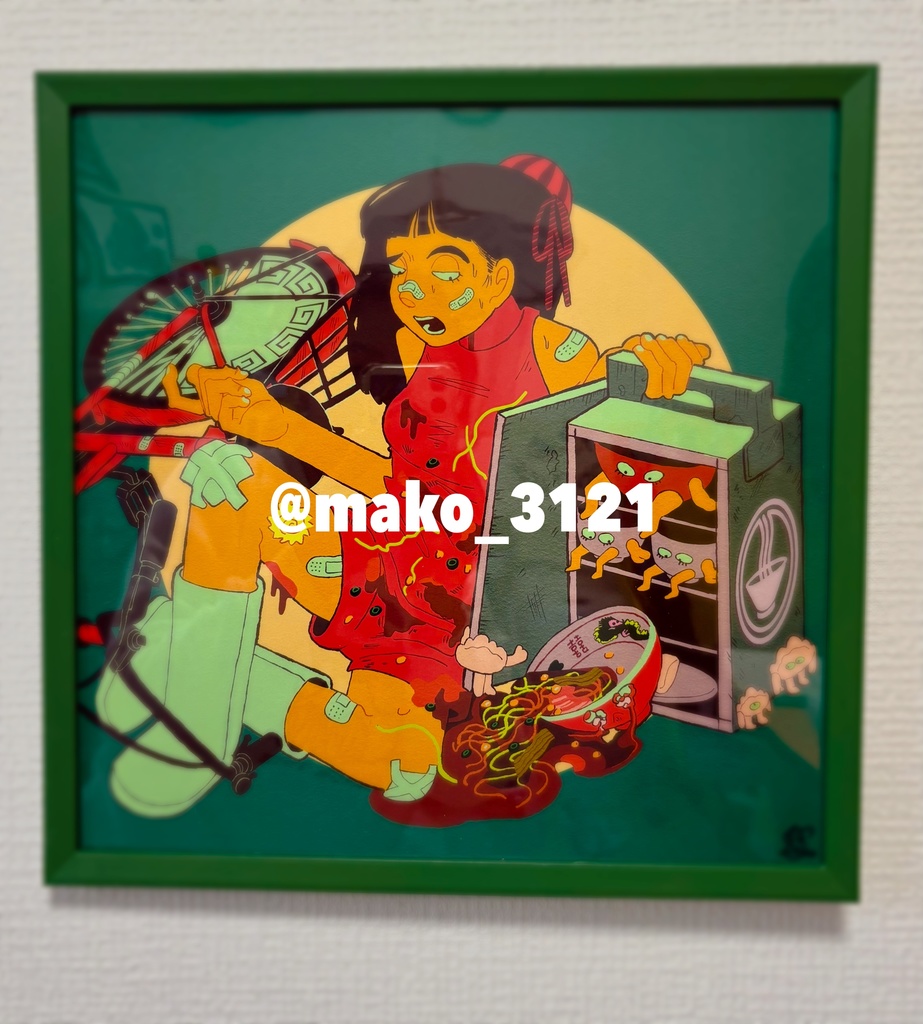 オリジナルイラスト 額装アート(スクエア)「PANIC!!」