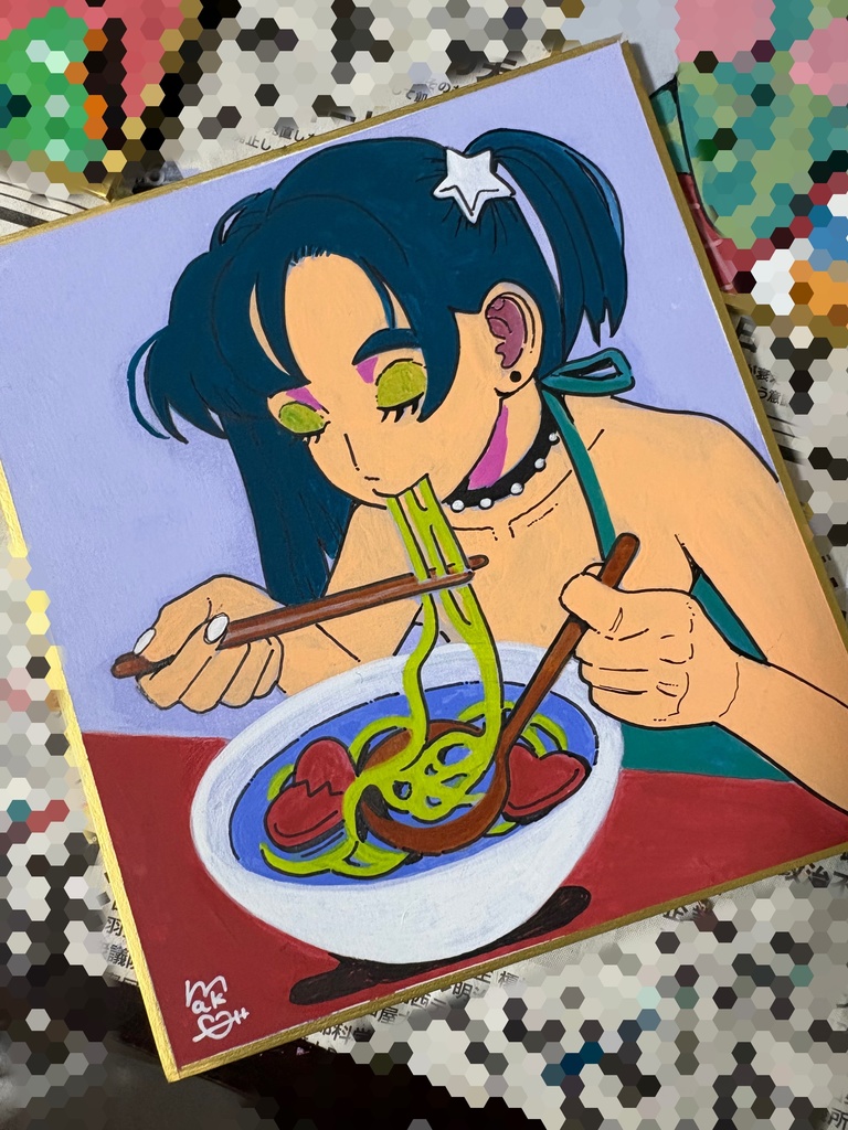 ミニ色紙 イラスト原画