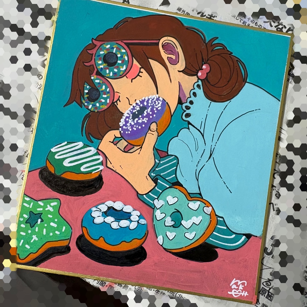 ミニ色紙 イラスト原画