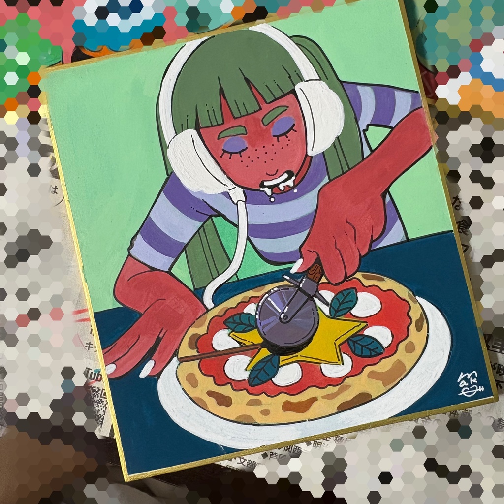 ミニ色紙 イラスト原画