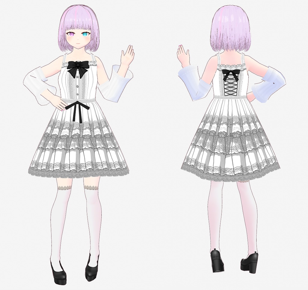 【Vroid】8 colors Lolita Dress（8色フリルワンピース）【コーデセット】