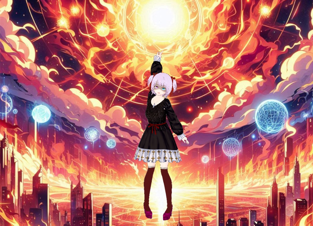 【Vroid】※無料※魔法で世界を滅ぼしそうなポーズ₊闇っぽい雰囲気メイク（オマケ）【ポーズ】