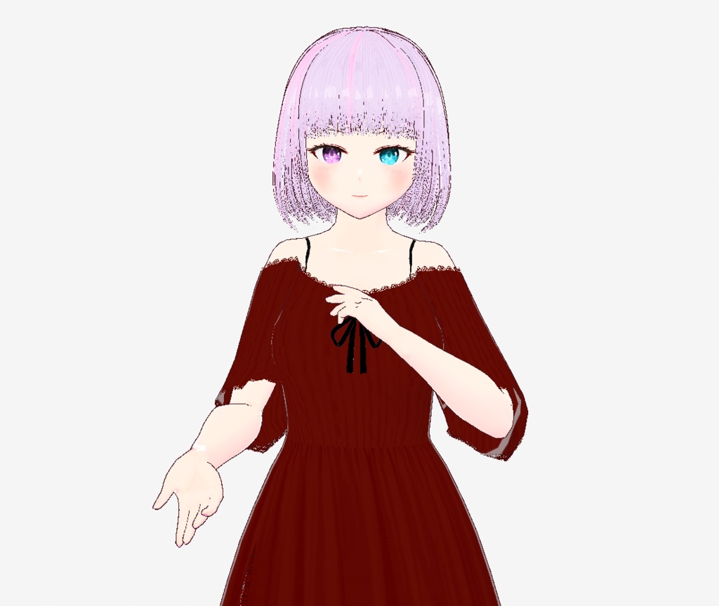 【無料】赤のスリット入りワンピースセット【服】