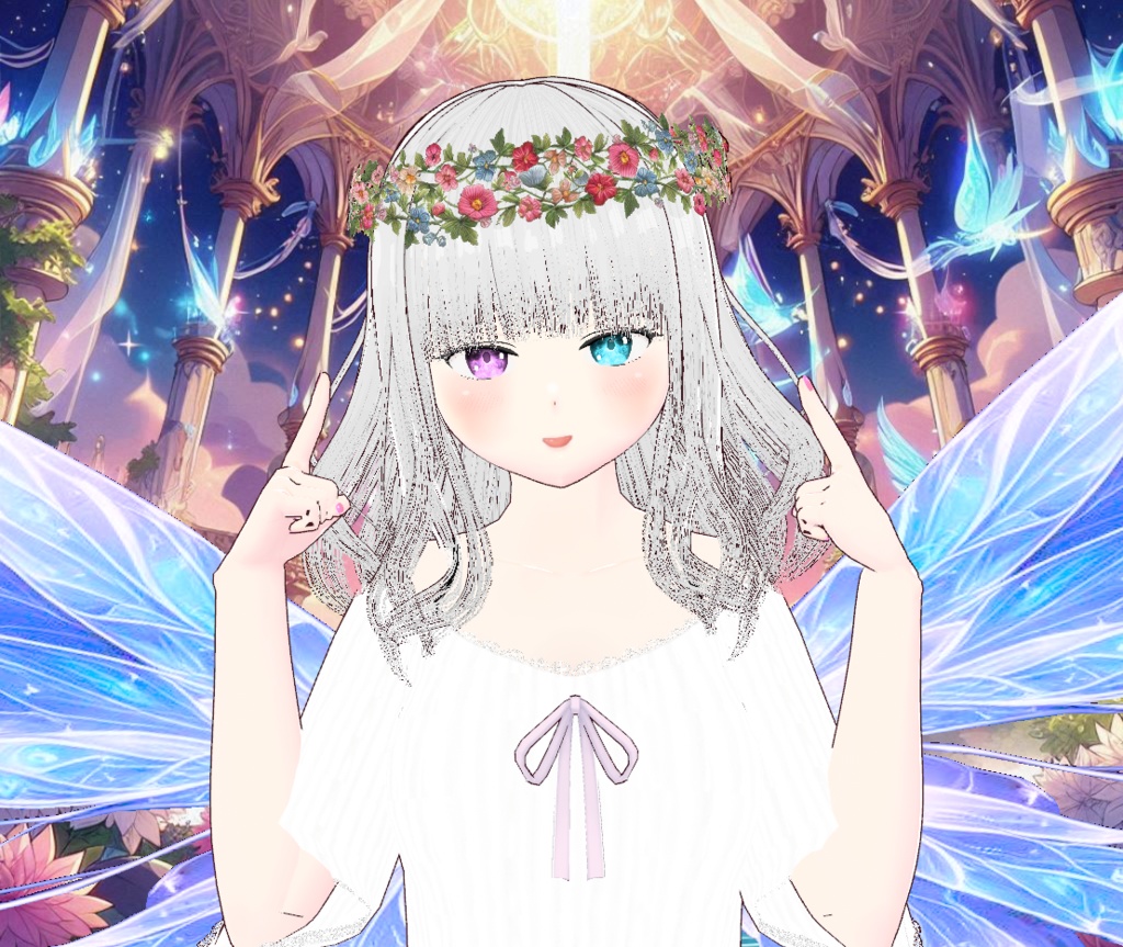 【無料】花冠、濃淡２種【Vroidアクセサリ】