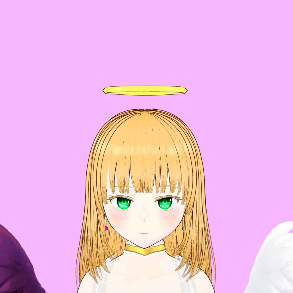 【無料】天使の羽と輪(はね毛)セット【Vroidアクセサリ】
