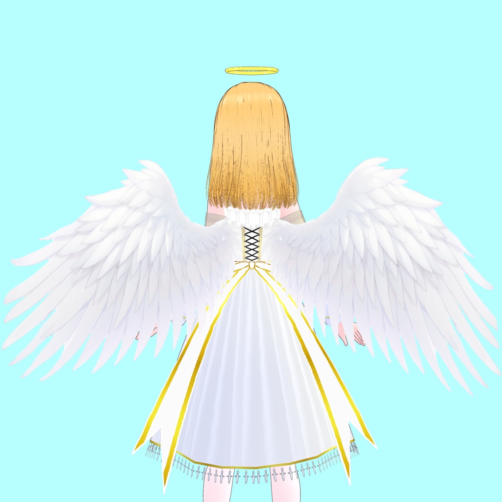 【無料】天使の羽と輪(はね毛)セット【Vroidアクセサリ】