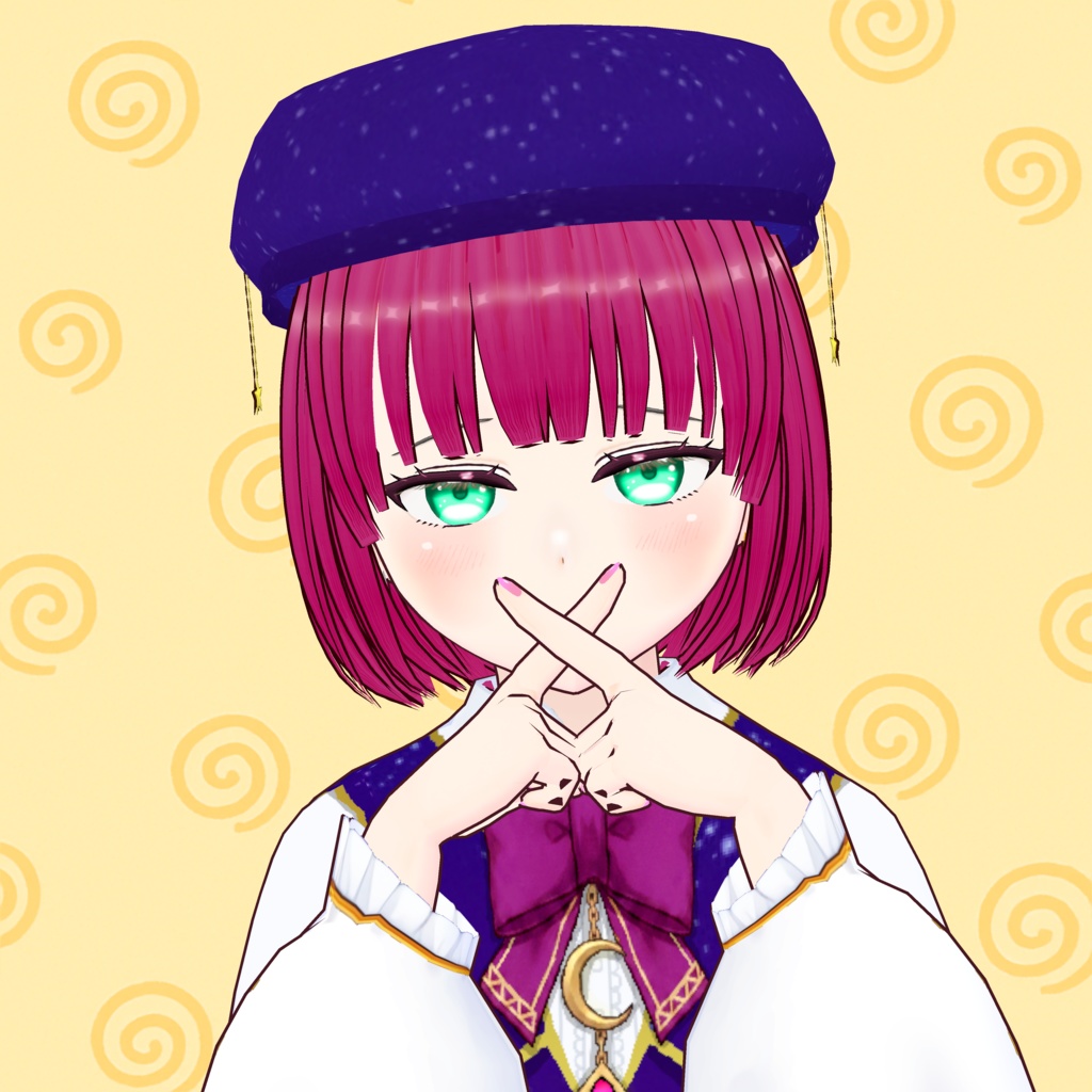 【Vroid】お口にチャックポーズ【ポーズ】