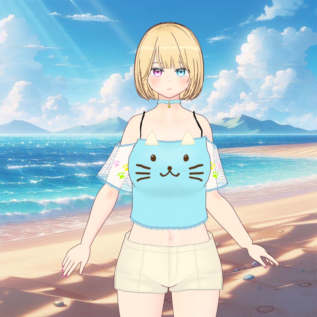 【VRoid】夏用にゃんTセット【無料】
