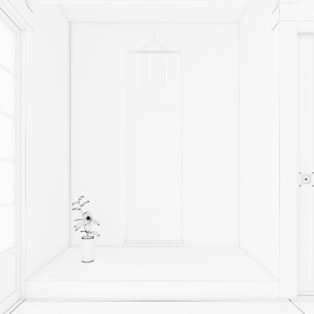 【3D背景素材】伝統的な和室(3ds Max / V-Ray / FBX / OBJ)