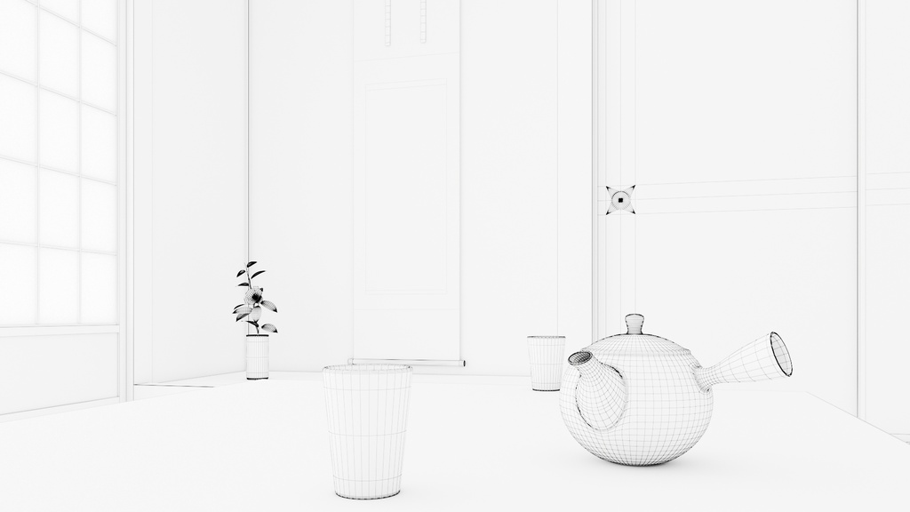 【3D背景素材】伝統的な和室(3ds Max / V-Ray / FBX / OBJ)