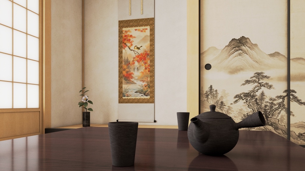 【3D背景素材】伝統的な和室(3ds Max / V-Ray / FBX / OBJ)