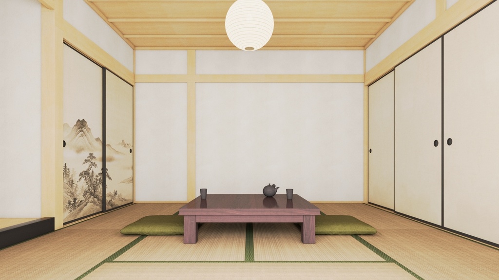 【3D背景素材】伝統的な和室(3ds Max / V-Ray / FBX / OBJ)