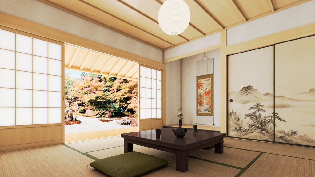 【3D背景素材】伝統的な和室（3ds Max / V-Ray / FBX / OBJ）