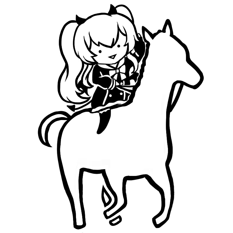 ポニーに乗るグリムアロエ ジップパーカー