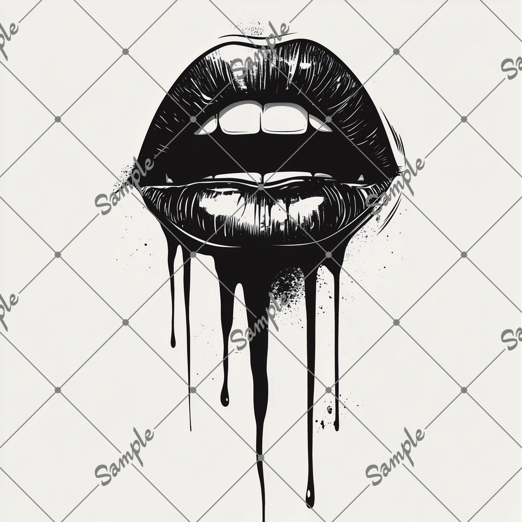 タトゥーやステッカーに!!口っぽい感じの透過画像5枚