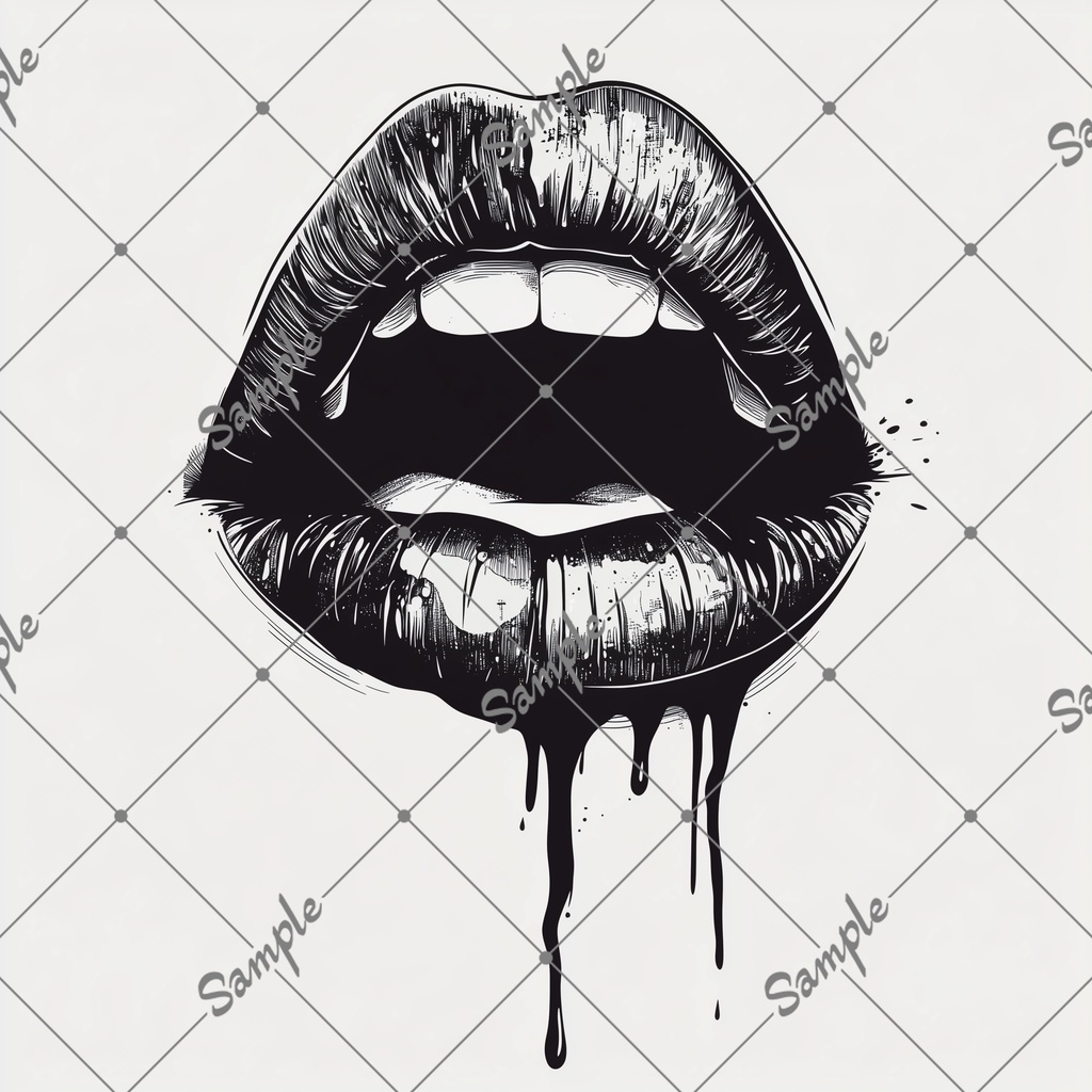 タトゥーやステッカーに!!口っぽい感じの透過画像5枚