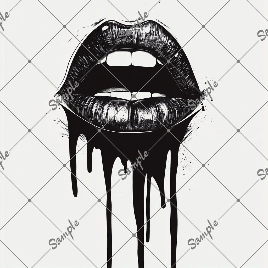 タトゥーやステッカーに!!口っぽい感じの透過画像5枚