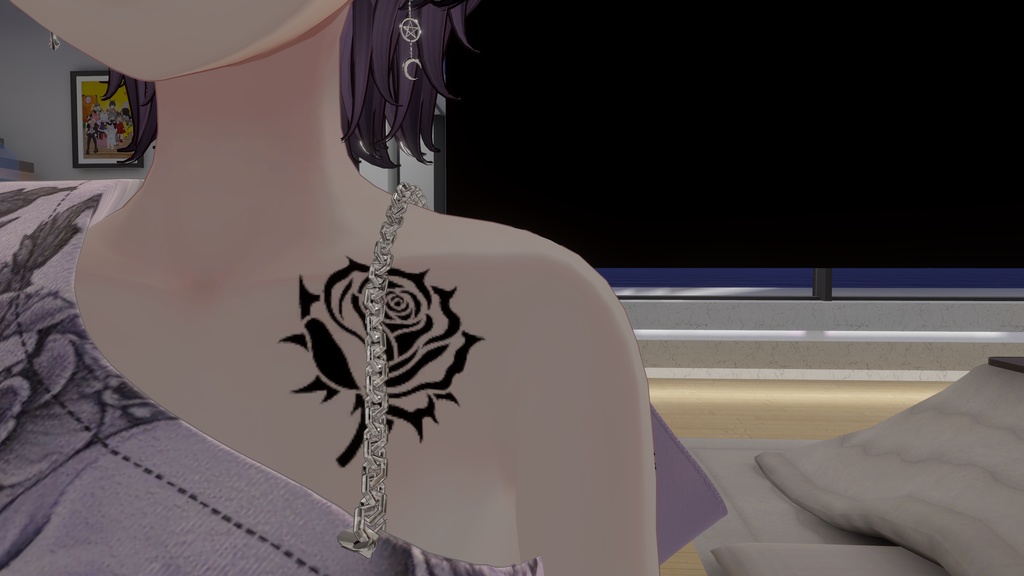 VRCのタトゥーやステッカーに!!薔薇っぽい感じの透過画像2枚　part2