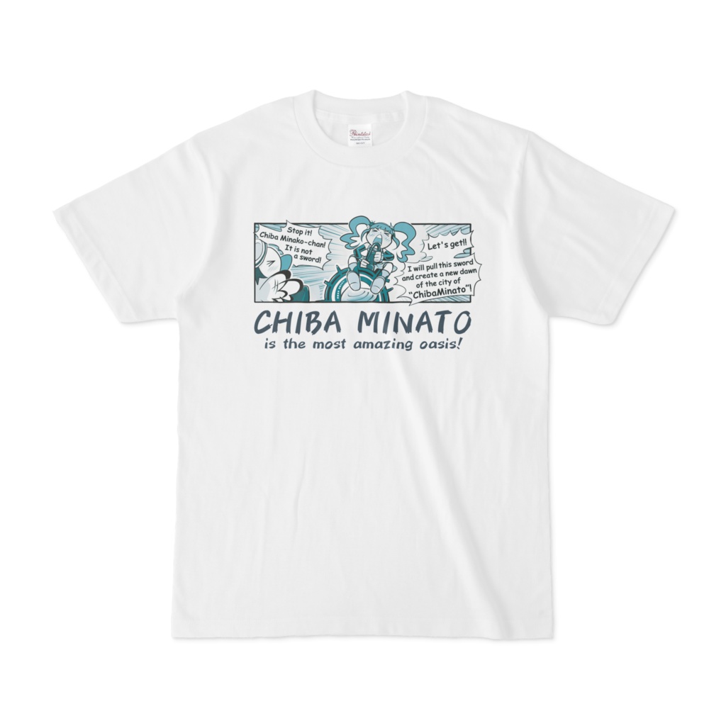 『みなっと！チバミナコちゃん』Ｔシャツ（伝説のオアシスソード・ブルー）