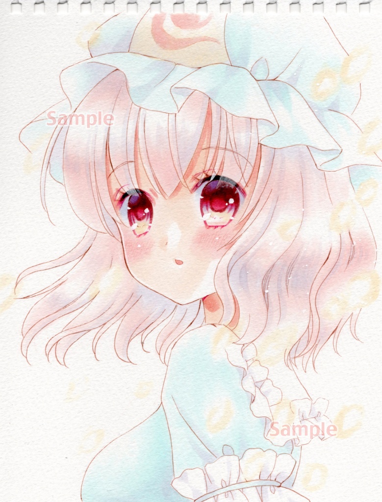 東方 西行寺幽々子 アナログイラスト原画 Caramelbox Booth