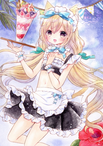 【Summer Maid Cafe】アナログイラスト原画