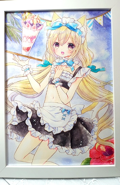 【Summer Maid Cafe】アナログイラスト原画