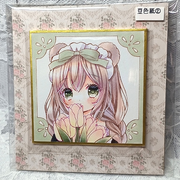 【オリジナル・メイドさん】アナログイラスト原画(豆色紙②)