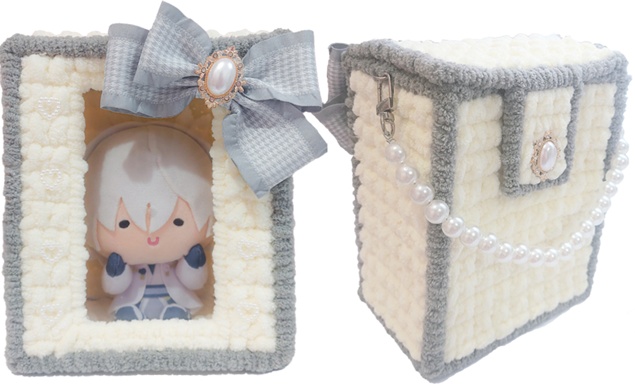 【もこもこ毛糸ぬいポーチバッグ】鶴丸国永イメージ