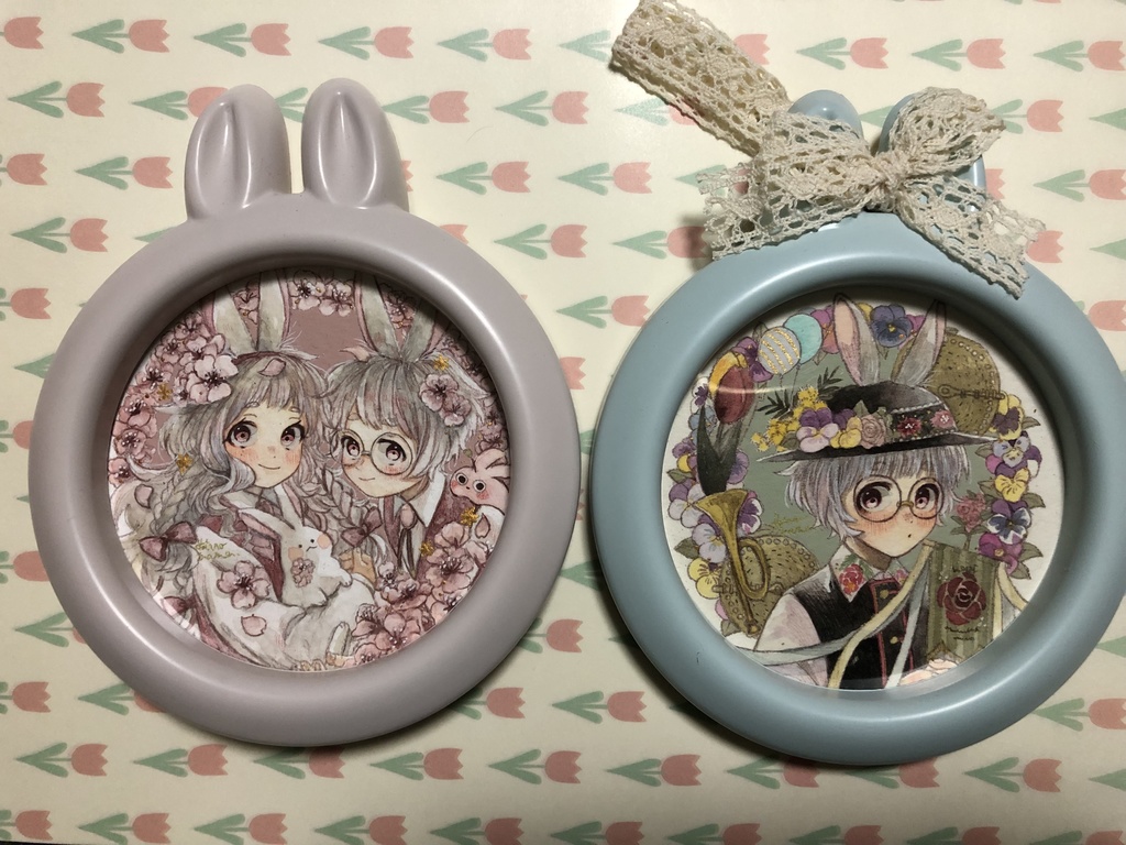 簡易うさぎ型額装作品