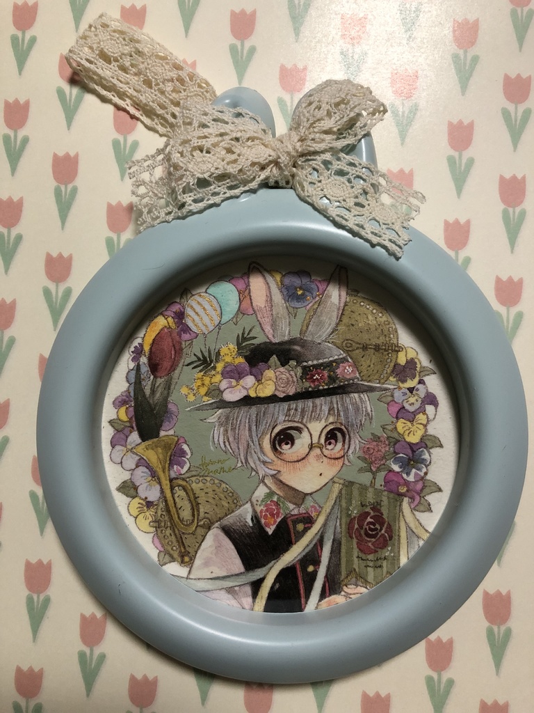 簡易うさぎ型額装作品
