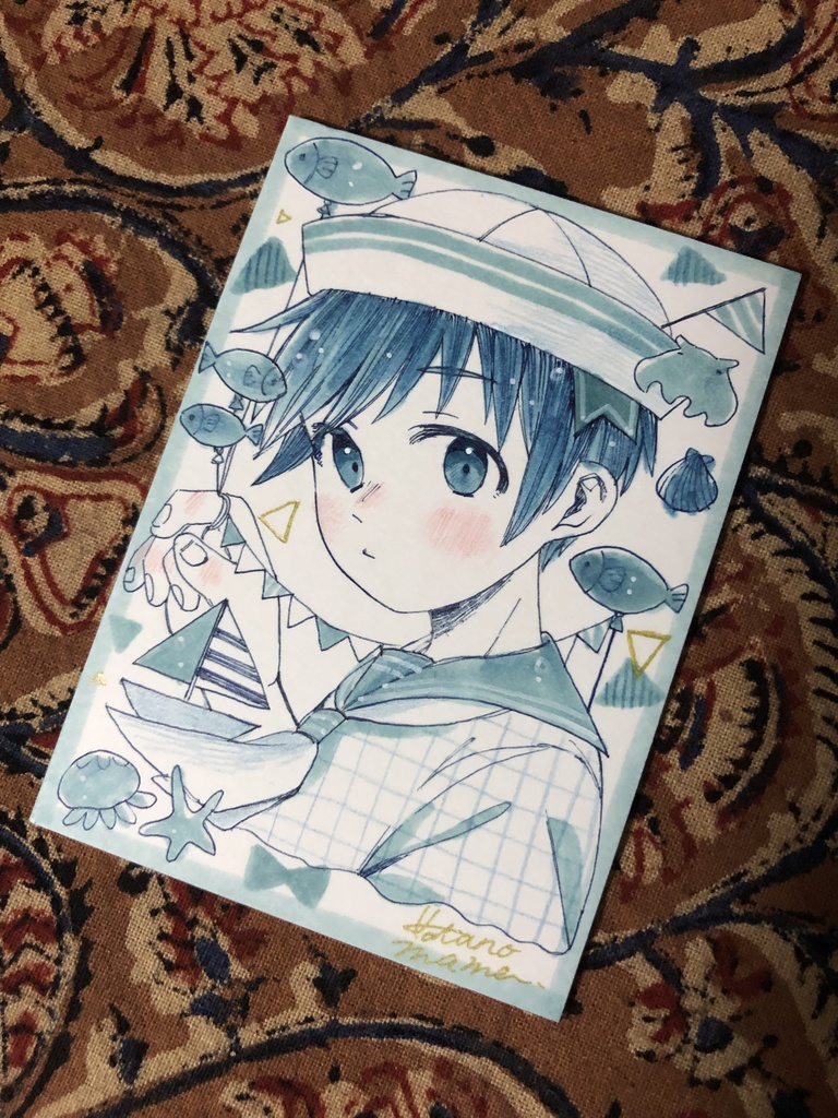 【原画】ATCコピックドローイング あお