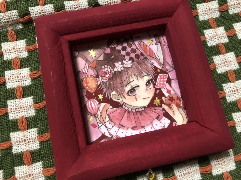 【原画】ミニ額(赤)