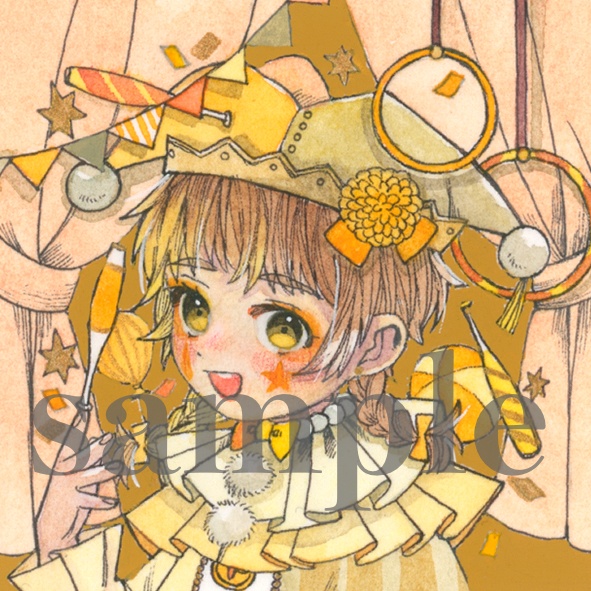 【原画】ミニ額(黄)