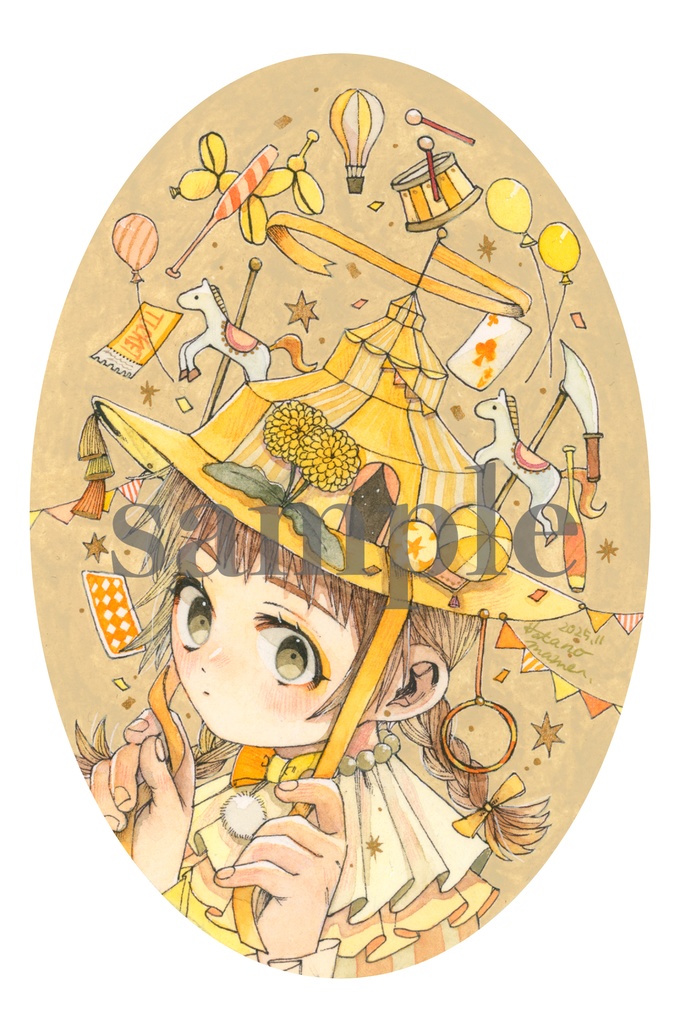【原画】額装作品「circus hat」