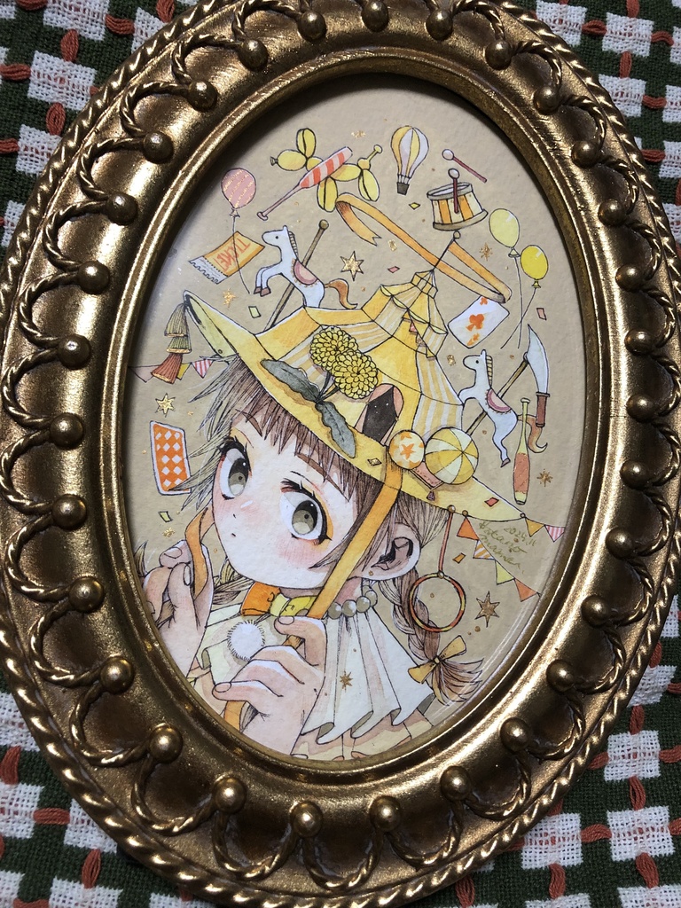 【原画】額装作品「circus hat」