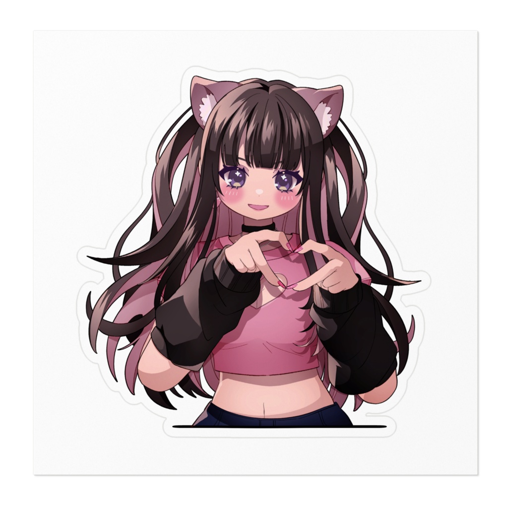 指ハートちわーわステッカー