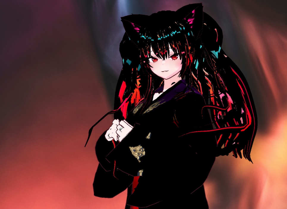 고양이 소녀 아바타 원본 파일 VROID + VRM (다양한 양갈래 머리 스타일은 추가 아이템을 사면 더 추가할수 있어요)