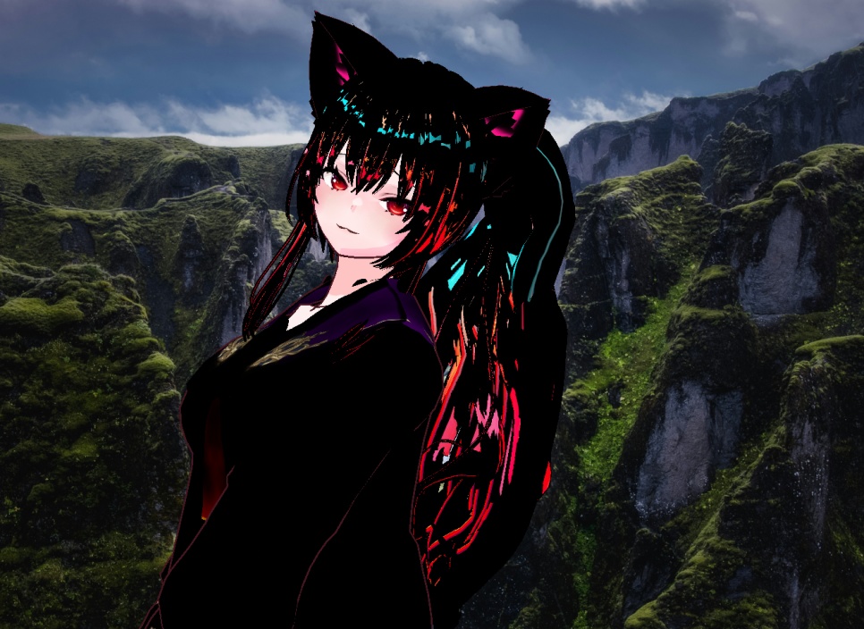 고양이 소녀 아바타 원본 파일 VROID + VRM (다양한 양갈래 머리 스타일은 추가 아이템을 사면 더 추가할수 있어요)