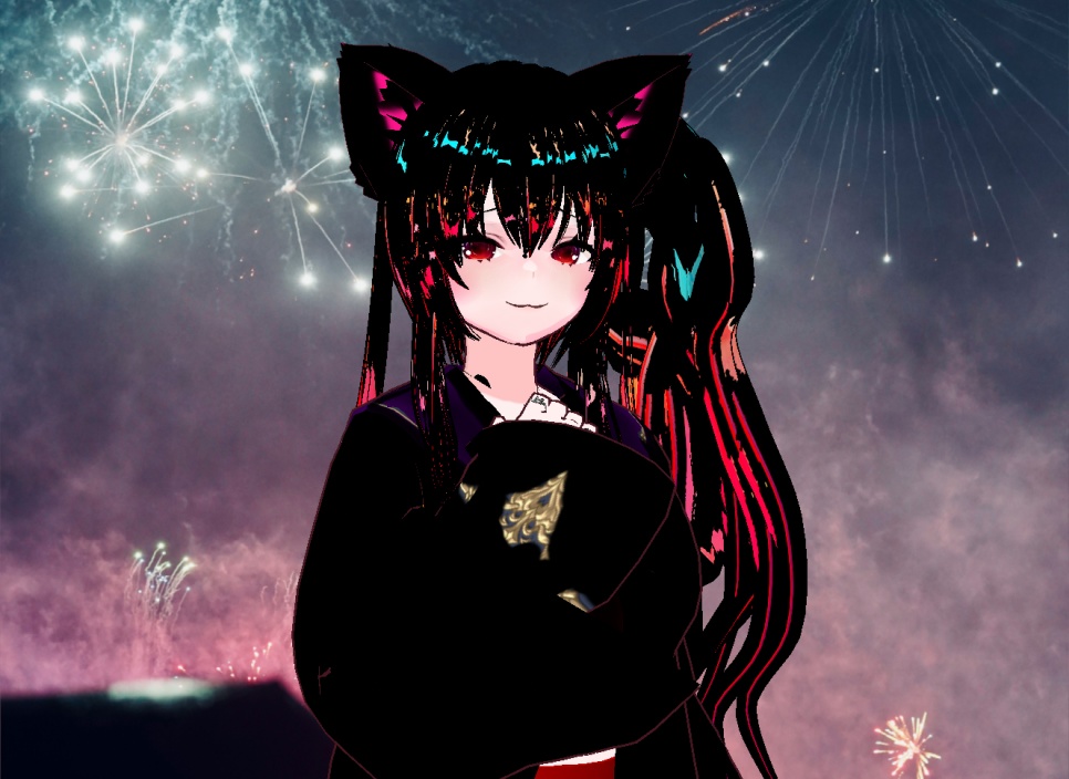 고양이 소녀 아바타 원본 파일 VROID + VRM (다양한 양갈래 머리 스타일은 추가 아이템을 사면 더 추가할수 있어요)