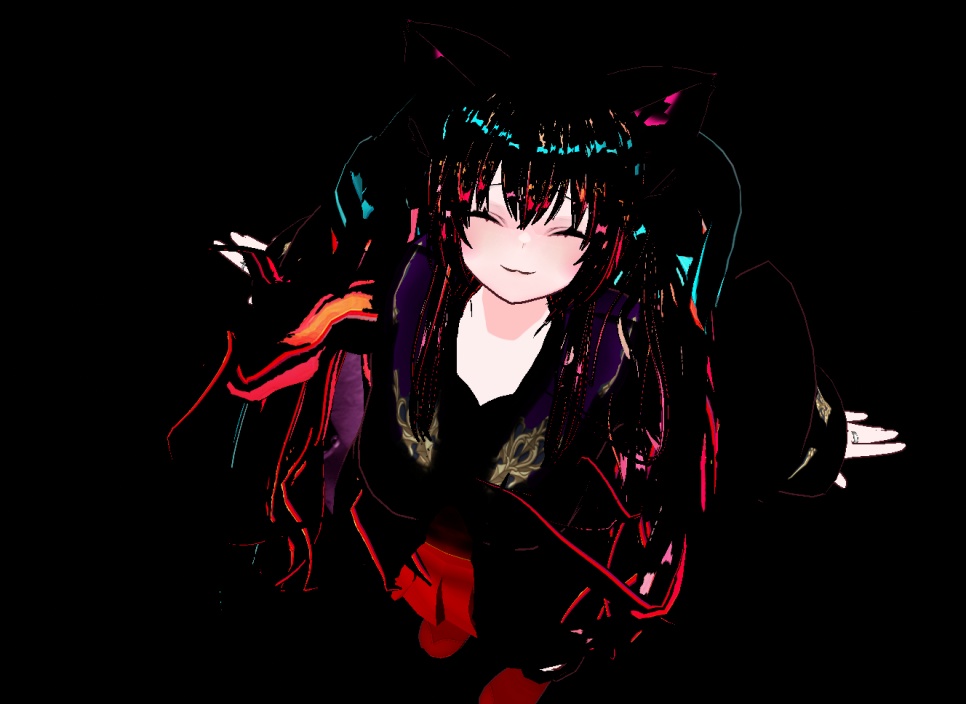 고양이 소녀 아바타 원본 파일 VROID + VRM (다양한 양갈래 머리 스타일은 추가 아이템을 사면 더 추가할수 있어요)