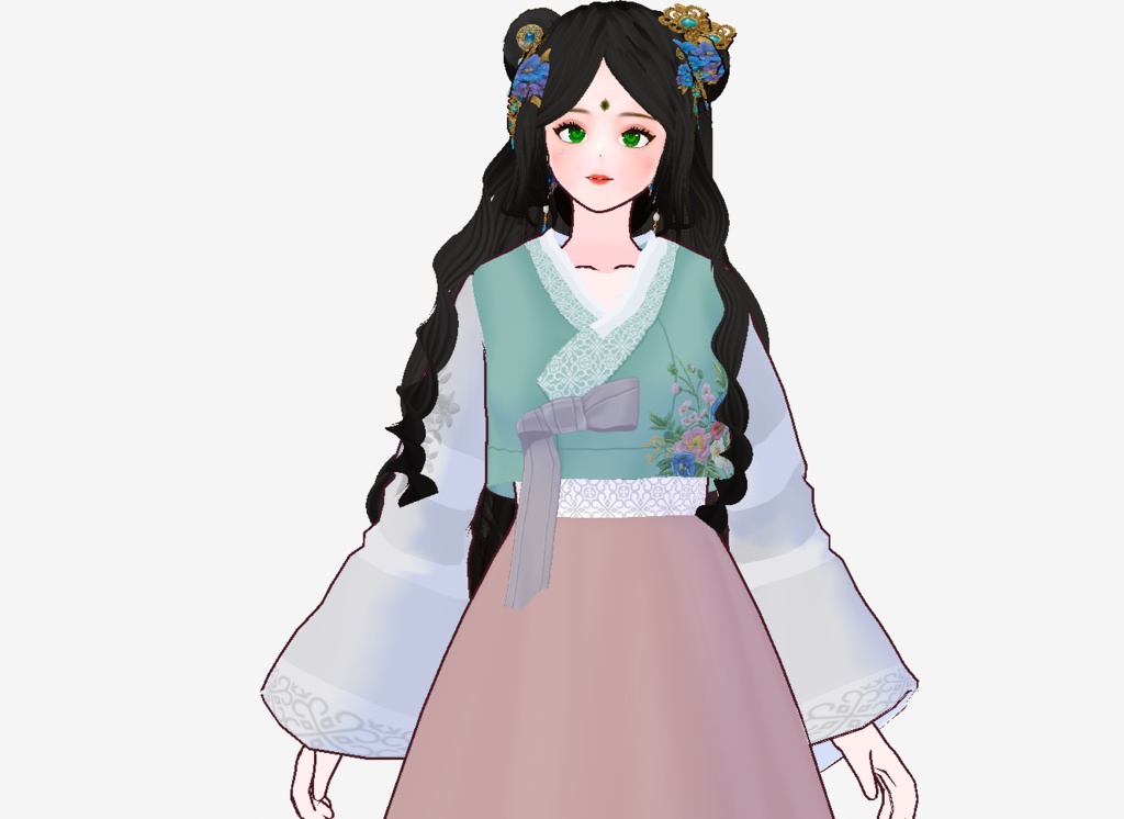 다양한 머리 스타일 + 의상 + 머리장식 등등 풀 아이템 세트 + 화장 및 얼굴 눈썹 + 귀걸이 장식 도안 의상 도안 도안들 까지 포함 풀 베이스 까지 + 한복 세트 한벌 더