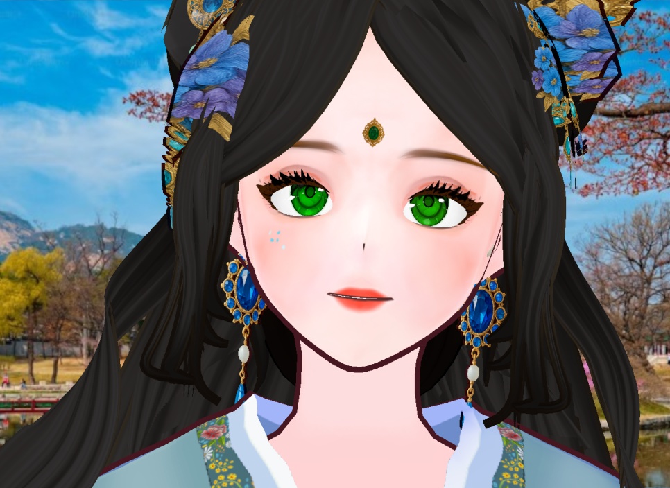 다양한 머리 스타일 + 의상 + 머리장식 등등 풀 아이템 세트 + 화장 및 얼굴 눈썹 + 귀걸이 장식 도안 의상 도안 도안들 까지 포함 풀 베이스 까지 + 한복 세트 한벌 더