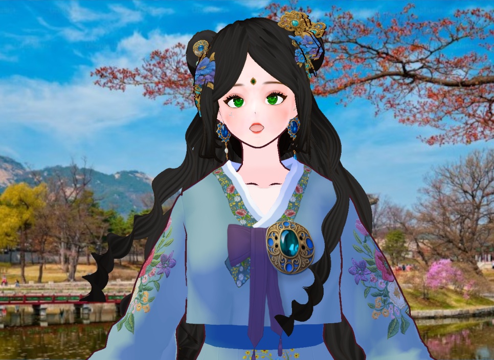 다양한 머리 스타일 + 의상 + 머리장식 등등 풀 아이템 세트 + 화장 및 얼굴 눈썹 + 귀걸이 장식 도안 의상 도안 도안들 까지 포함 풀 베이스 까지 + 한복 세트 한벌 더