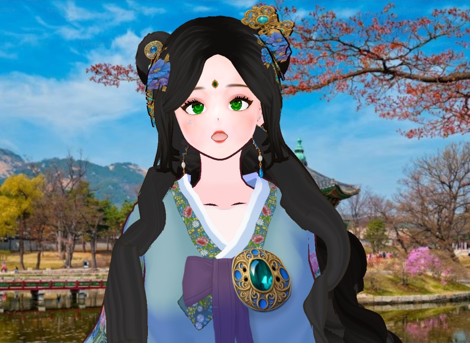 다양한 머리 스타일 + 의상 + 머리장식 등등 풀 아이템 세트 + 화장 및 얼굴 눈썹 + 귀걸이 장식 도안 의상 도안 도안들 까지 포함 풀 베이스 까지 + 한복 세트 한벌 더