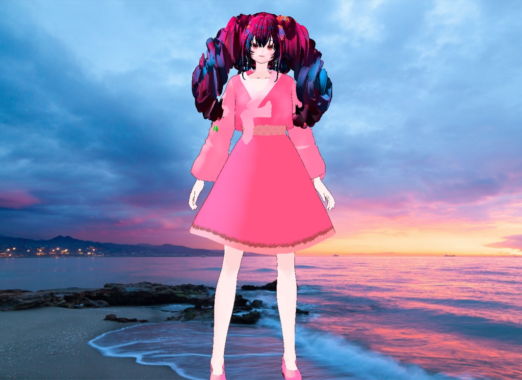 VRM+VROID 아바타 불러오기 + 원본 파일 + ( 3가지 앞머리 뒷머리 양갈래 ) 머리 스타일 아이템 + 머리 텍스쳐 / 따로 구매 가능 ( 세트 / 따로 판매 )