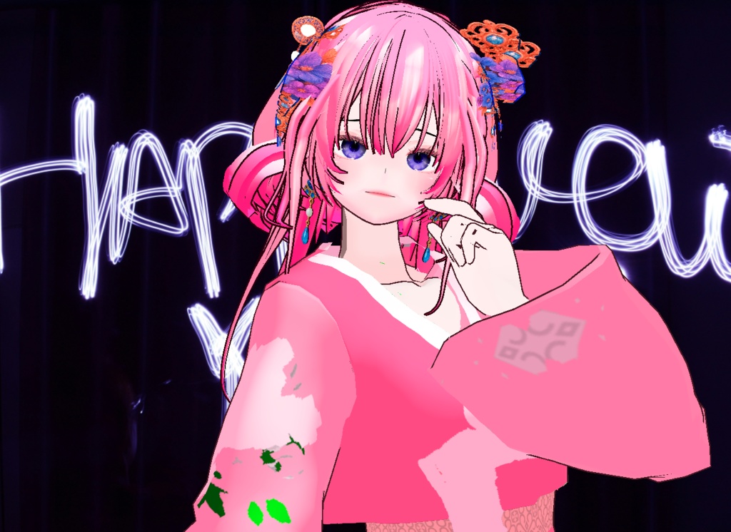 VRM+VROID 아바타 불러오기 + 원본 파일 + ( 3가지 앞머리 뒷머리 양갈래 ) 머리 스타일 아이템 + 머리 텍스쳐 / 따로 구매 가능 ( 세트 / 따로 판매 )