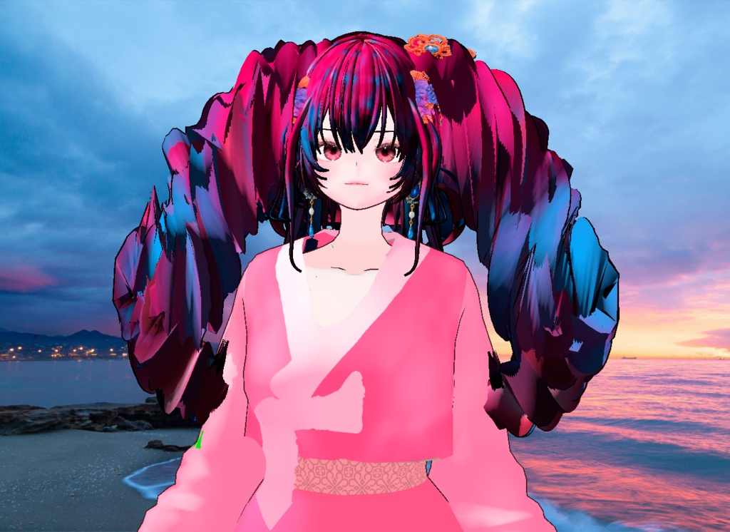 VRM+VROID 아바타 불러오기 + 원본 파일 + ( 3가지 앞머리 뒷머리 양갈래 ) 머리 스타일 아이템 + 머리 텍스쳐 / 따로 구매 가능 ( 세트 / 따로 판매 )