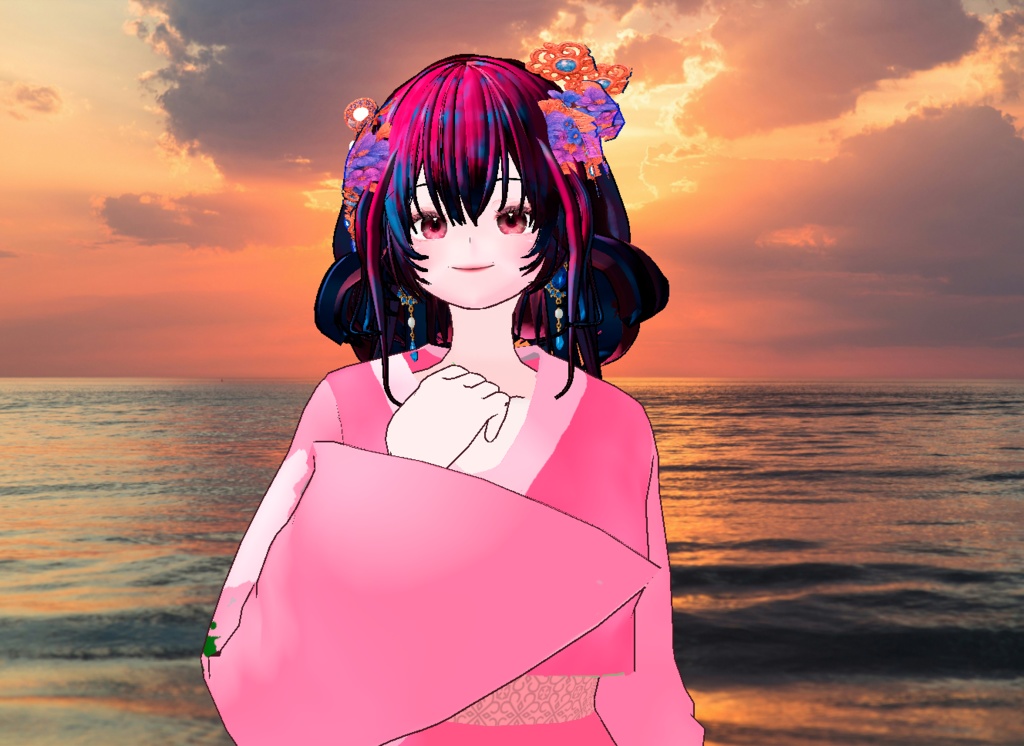 VRM+VROID 아바타 불러오기 + 원본 파일 + ( 3가지 앞머리 뒷머리 양갈래 ) 머리 스타일 아이템 + 머리 텍스쳐 / 따로 구매 가능 ( 세트 / 따로 판매 )