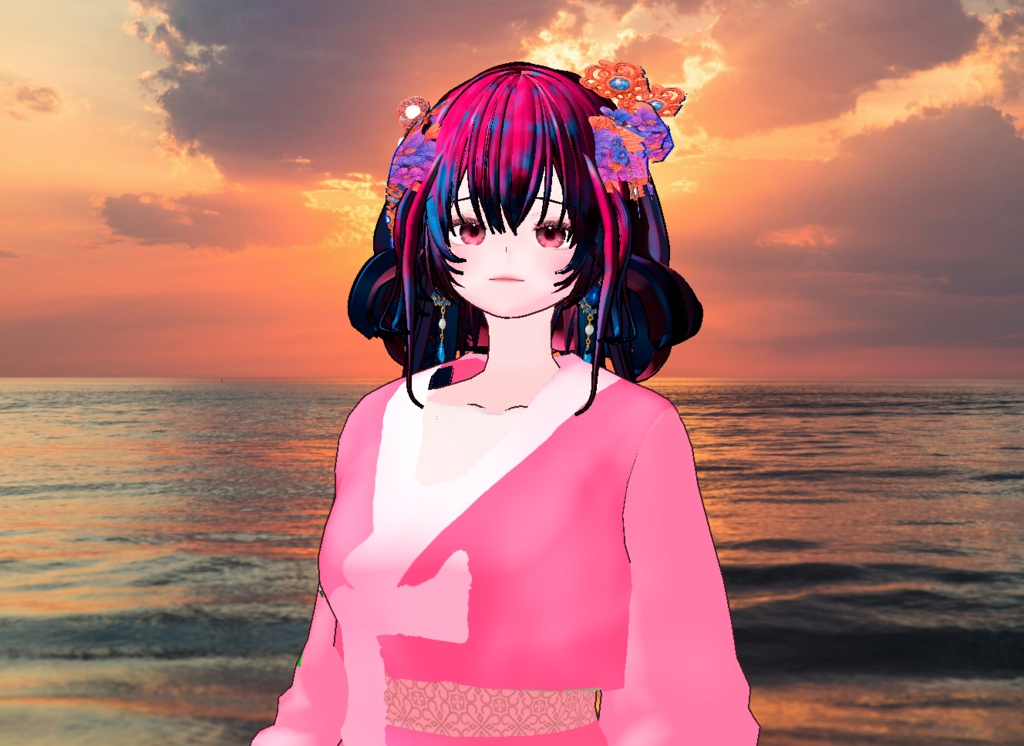 VRM+VROID 아바타 불러오기 + 원본 파일 + ( 3가지 앞머리 뒷머리 양갈래 ) 머리 스타일 아이템 + 머리 텍스쳐 / 따로 구매 가능 ( 세트 / 따로 판매 )