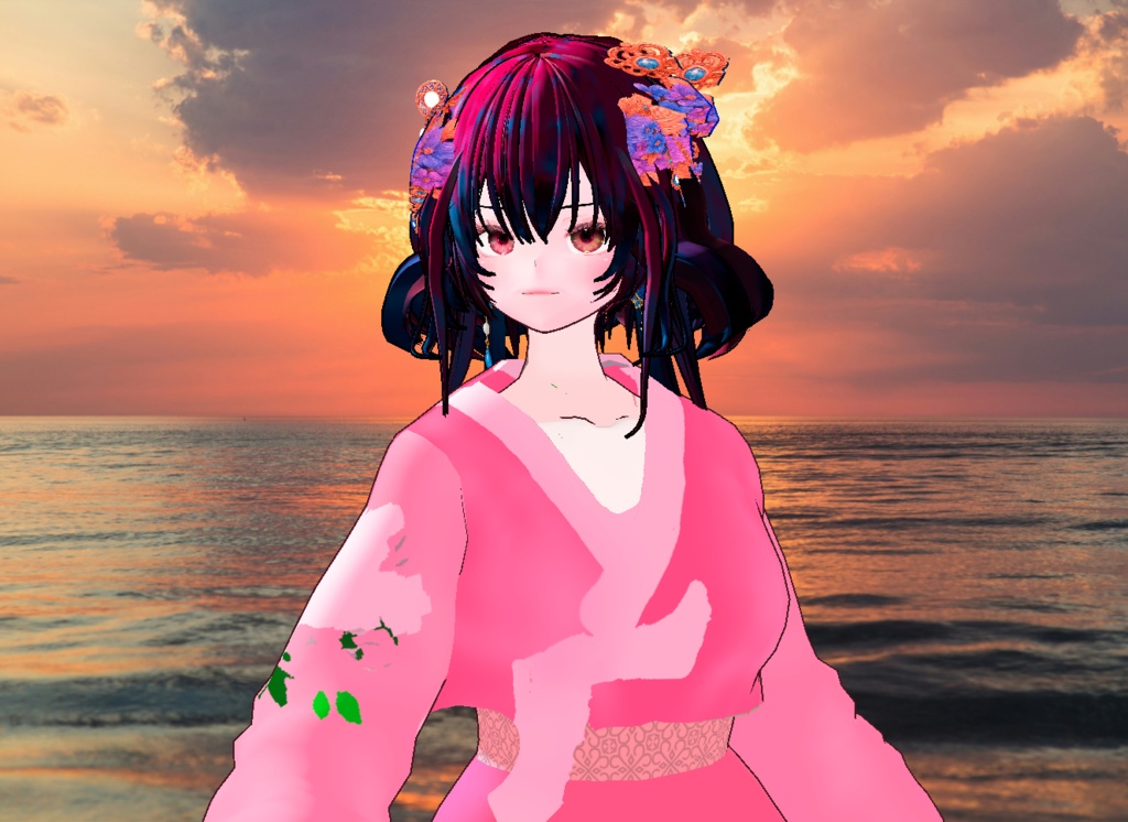 VRM+VROID 아바타 불러오기 + 원본 파일 + ( 3가지 앞머리 뒷머리 양갈래 ) 머리 스타일 아이템 + 머리 텍스쳐 / 따로 구매 가능 ( 세트 / 따로 판매 )